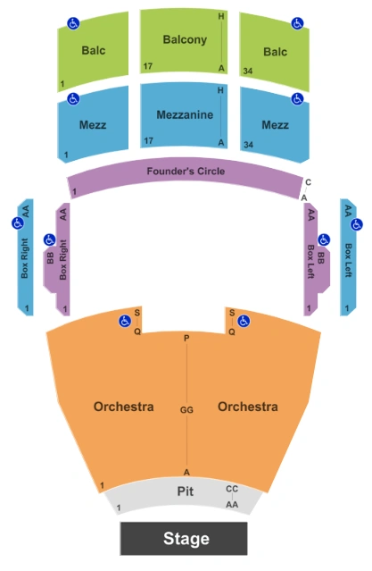 fred kavli theatre at bank of america performing arts center seating chart