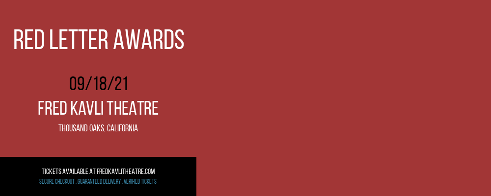 Red Letter Awards at Fred Kavli Theatre tickets Red Letter Awards at Fred Kavli Theatre